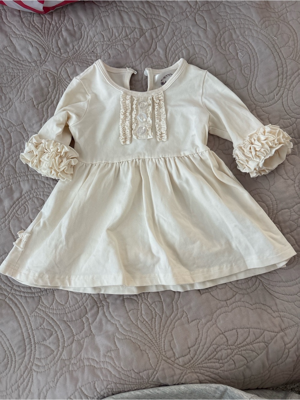 Madison Grace Cream Ruffle Sleeve Tunic for Girls